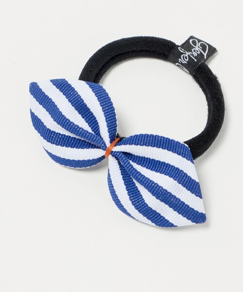 Jennifer Ouellette(ジュエファーオウレット)の「<Jennifer Ouellette>ストライプ リボン ポニー/ヘアゴム(ヘアゴム・レディース・ロイヤルブルー/ブラック・FREE)」の4枚目の写真