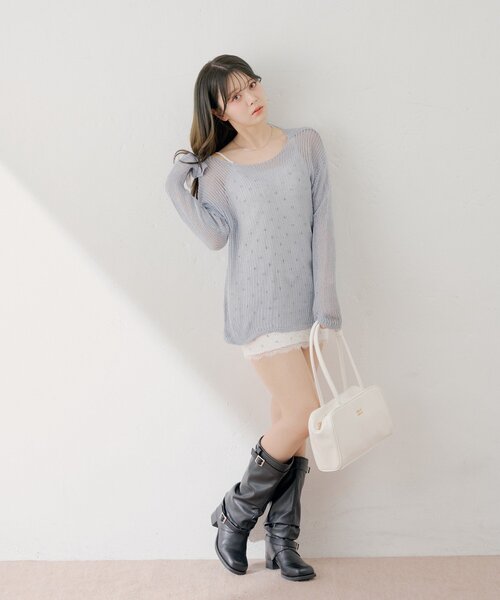 Chico(チコ)の「花柄キャミワンピース+ルーズニットセット(ワンピース・レディース・アイボリー/ピンク/ブルー・FREE)」の20枚目の写真