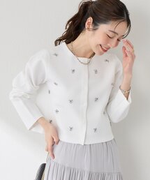 La boutique BonBon | 【今すぐお届け！・お上品見え】ビジュー刺繍スポンディッシュジャケットカーディガン(ニット/セーター)
