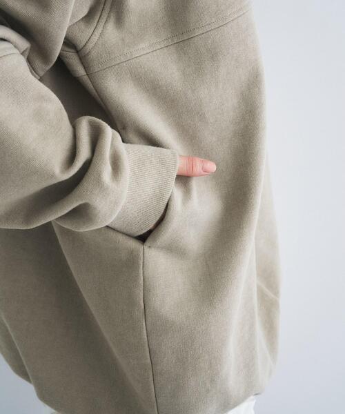 CODE A(コードエー)の「half zip sweat mini dress(スウェット・レディース・チャコールグレー/ベージュ・00)」の8枚目の写真