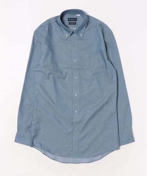 TOKYO SHIRTS(トウキョウシャツ)の「【超形態安定】 形態安定ノンアイロン ボタンダウン 長袖ビジネスワイシャツ(大きいサイズ・長いサイズ)(ビジネスシャツ・メンズ・ブルー・首回り39cm-裄丈88cm/首回り41cm-裄丈90cm/首回り45cm-裄丈86cm/首回り42cm-裄丈90cm/首回り47cm-裄丈90cm/首回り47cm-裄丈86cm/首回り45cm-裄丈90cm/首回り45cm-裄丈82cm/首回り43cm-裄丈90cm)」の6枚目の写真