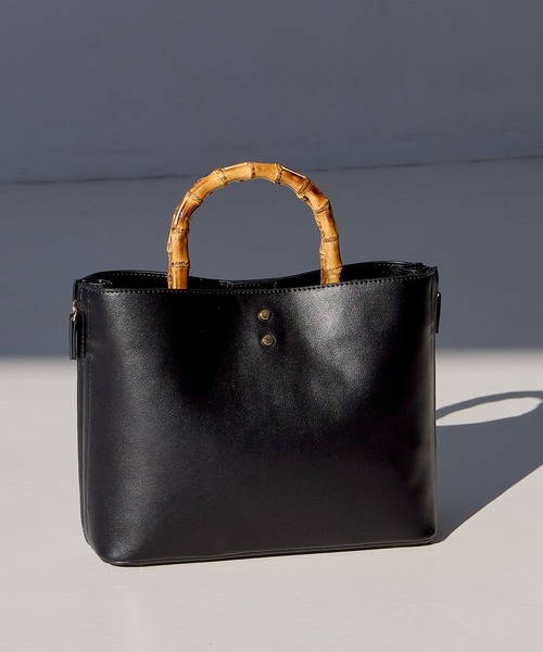 Andemiu（アンデミュウ）の「バンブーハンドルバッグ656264（ハンドバッグ・レディース・ライトイエロー/アイボリー/ブラック・FREE）」の7枚目の写真