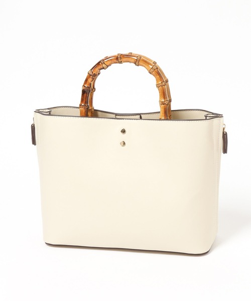 Andemiu（アンデミュウ）の「バンブーハンドルバッグ656264（ハンドバッグ・レディース・ライトイエロー/アイボリー/ブラック・FREE）」の8枚目の写真