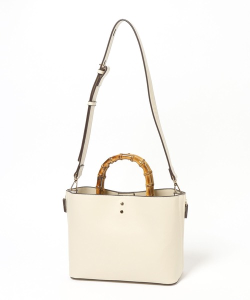 Andemiu（アンデミュウ）の「バンブーハンドルバッグ656264（ハンドバッグ・レディース・ライトイエロー/アイボリー/ブラック・FREE）」の9枚目の写真