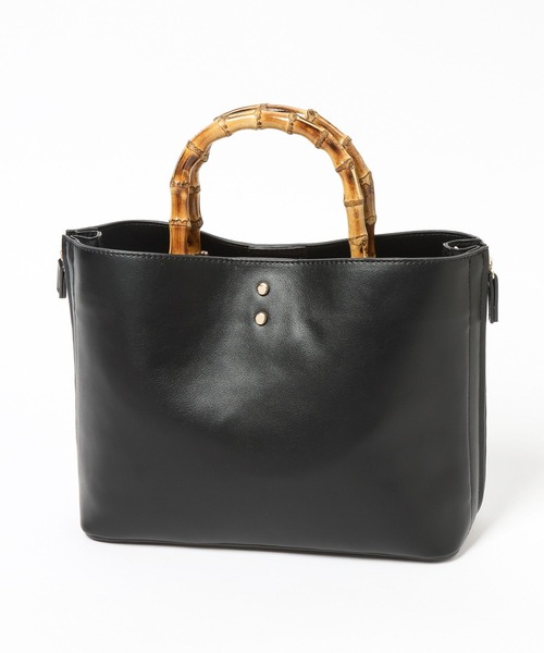 Andemiu（アンデミュウ）の「バンブーハンドルバッグ656264（ハンドバッグ・レディース・ライトイエロー/アイボリー/ブラック・FREE）」の10枚目の写真