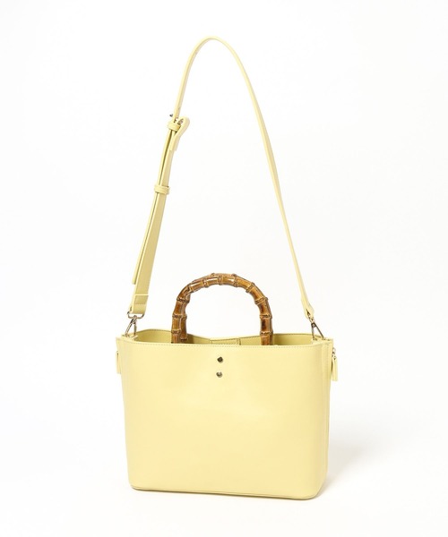 Andemiu（アンデミュウ）の「バンブーハンドルバッグ656264（ハンドバッグ・レディース・ライトイエロー/アイボリー/ブラック・FREE）」の13枚目の写真