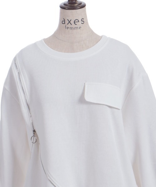 axes femme（アクシーズファム）の「変形ジッププルオーバー（Tシャツ/カットソー・レディース・ホワイト・FREE）」の8枚目の写真