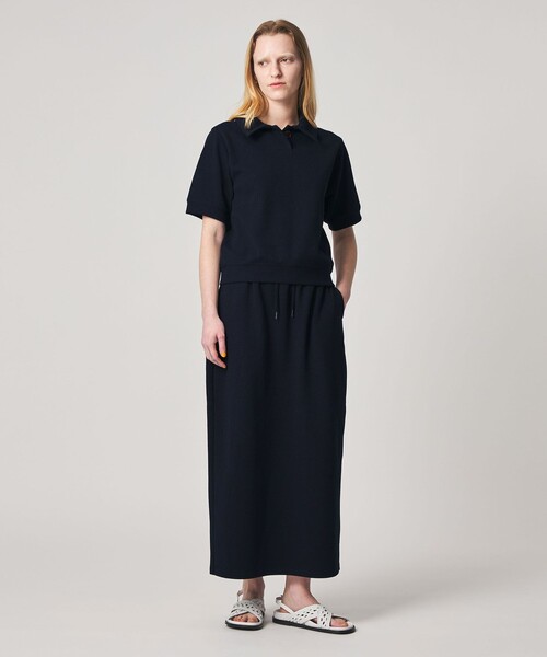 Steven Alan（スティーブンアラン）の「＜Steven Alan＞ブークレ ダンボール ワンボタン ハーフスリーブ プルオーバー（Tシャツ/カットソー・レディース・ネイビー/オフホワイト/グレー系・FREE）」の19枚目の写真