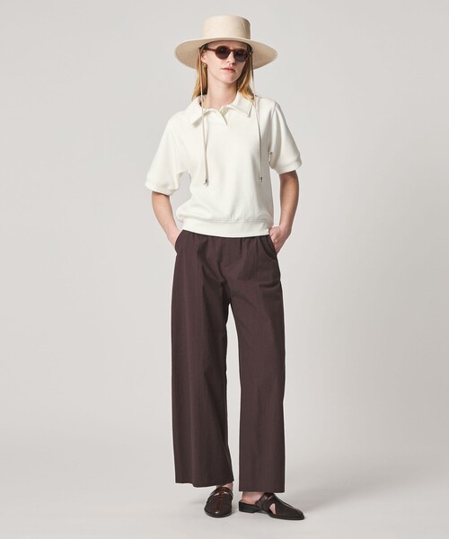 Steven Alan（スティーブンアラン）の「＜Steven Alan＞ブークレ ダンボール ワンボタン ハーフスリーブ プルオーバー（Tシャツ/カットソー・レディース・ネイビー/オフホワイト/グレー系・FREE）」の21枚目の写真