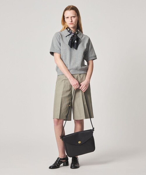 Steven Alan＞ブークレ ダンボール ワンボタン ハーフスリーブ プル