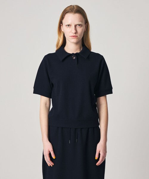 Steven Alan＞ブークレ ダンボール ワンボタン ハーフスリーブ プル