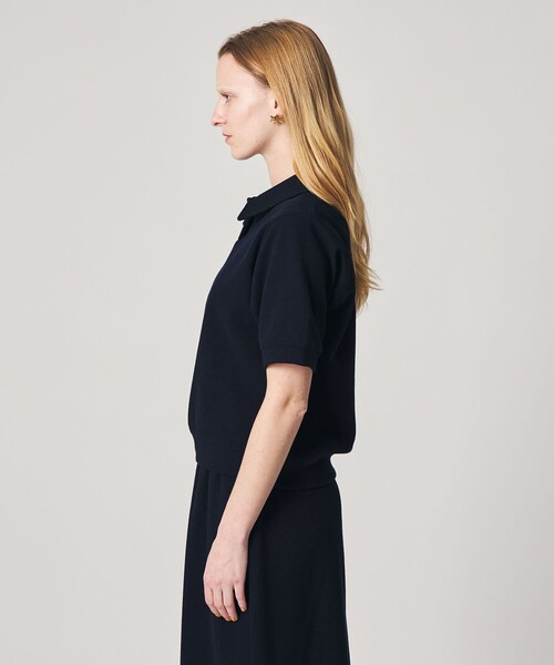 Steven Alan＞ブークレ ダンボール ワンボタン ハーフスリーブ プル