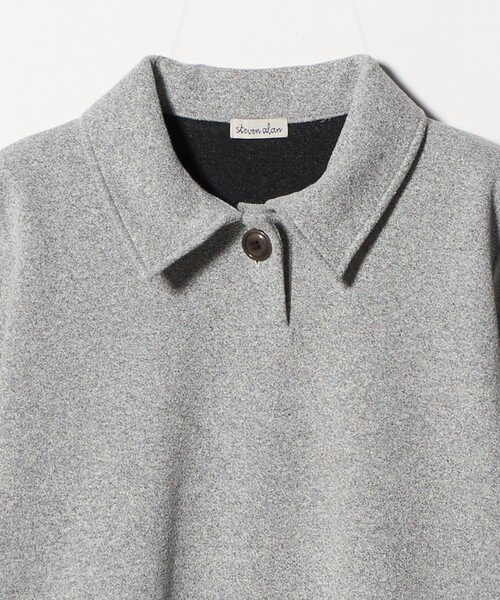 Steven Alan（スティーブンアラン）の「＜Steven Alan＞ブークレ ダンボール ワンボタン ハーフスリーブ プルオーバー（Tシャツ/カットソー・レディース・ネイビー/オフホワイト/グレー系・FREE）」の15枚目の写真