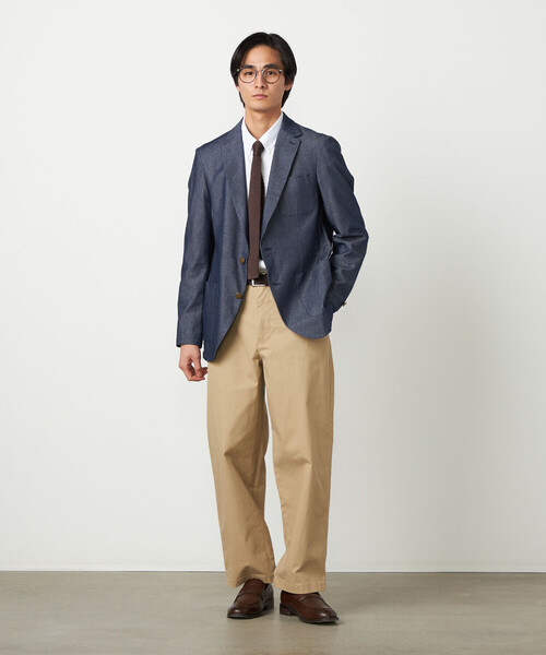 COMME CA ISM(コムサイズム)の「デニムライクシャンブレー ブレザージャケット(テーラードジャケット・メンズ・ネイビー・LARGE/MEDIUM/SMALL)」の3枚目の写真