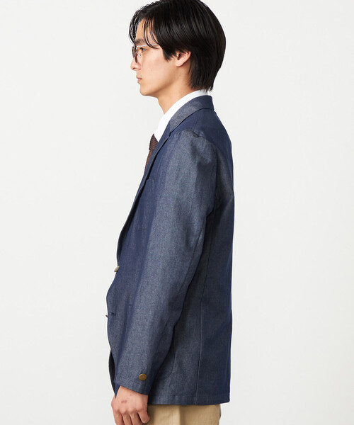 COMME CA ISM(コムサイズム)の「デニムライクシャンブレー ブレザージャケット(テーラードジャケット・メンズ・ネイビー・LARGE/MEDIUM/SMALL)」の8枚目の写真