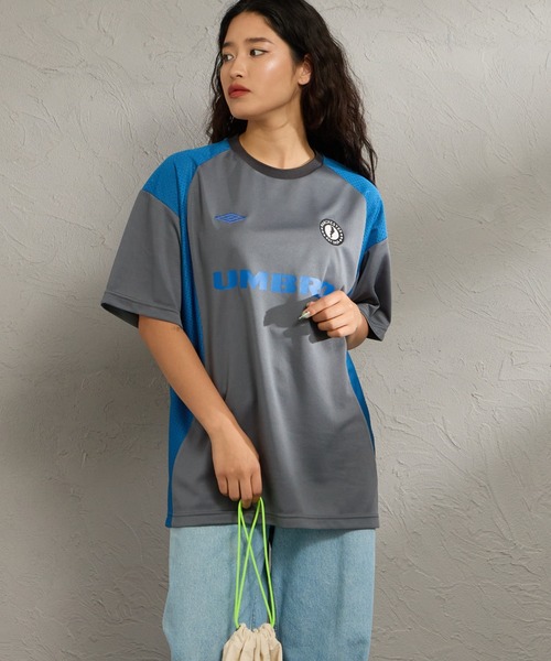 UMBRO（アンブロ）の「[UMBRO/アンブロ] 別注 メッシュ切り替え ゲームシャツ（Tシャツ/カットソー・レディース・ブラック/チャコールグレー/ブルー・S/M/L/XL）」の18枚目の写真