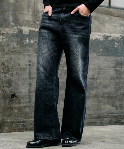 vintage wash straight denim pants / ヴィンテージウォッシュ