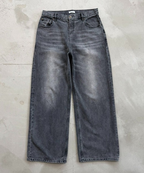 Regen Glanz(レーゲングランツ)の「vintage wash straight denim pants / ヴィンテージウォッシュストレートデニムパンツ(デニムパンツ・メンズ・ダークブルー/ライトインディゴブルー/ブラック/グレー・MEDIUM/SMALL/LARGE)」の3枚目の写真