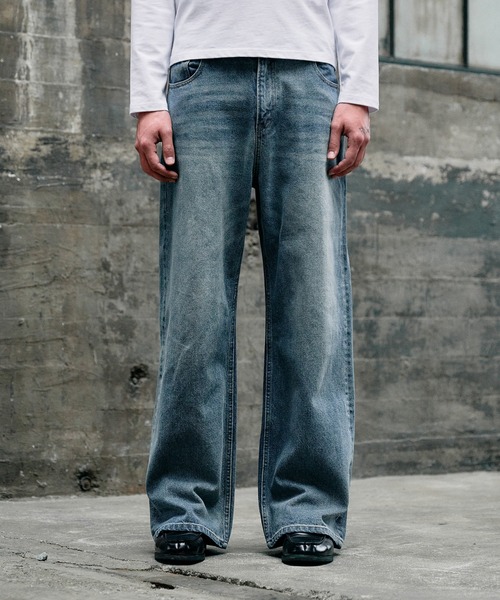 vintage wash straight denim pants / ヴィンテージウォッシュ