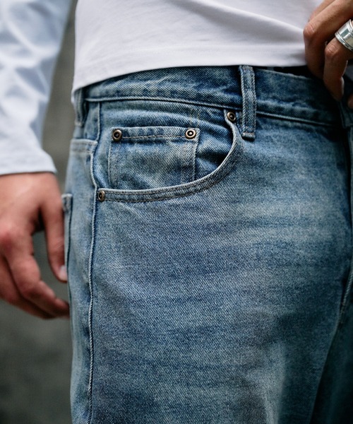 Regen Glanz(レーゲングランツ)の「vintage wash straight denim pants / ヴィンテージウォッシュストレートデニムパンツ(デニムパンツ・メンズ・ダークブルー/ライトインディゴブルー/ブラック/グレー・MEDIUM/SMALL/LARGE)」の17枚目の写真