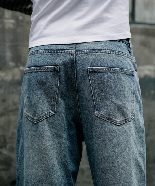 Regen Glanz(レーゲングランツ)の「vintage wash straight denim pants / ヴィンテージウォッシュストレートデニムパンツ(デニムパンツ・メンズ・ダークブルー/ライトインディゴブルー/ブラック/グレー・MEDIUM/SMALL/LARGE)」の18枚目の写真