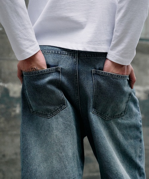 vintage wash straight denim pants / ヴィンテージウォッシュ