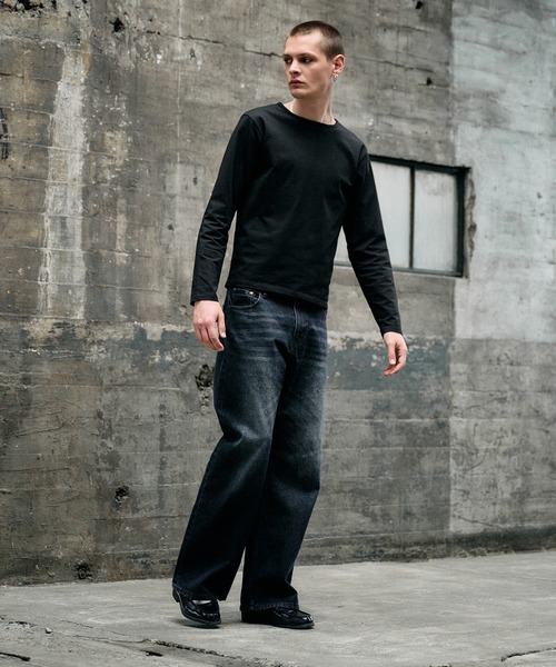 Regen Glanz(レーゲングランツ)の「vintage wash straight denim pants / ヴィンテージウォッシュストレートデニムパンツ(デニムパンツ・メンズ・ダークブルー/ライトインディゴブルー/ブラック/グレー・MEDIUM/SMALL/LARGE)」の22枚目の写真