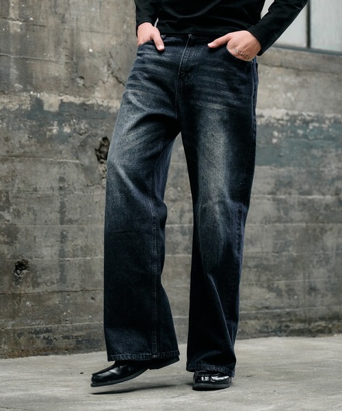 vintage wash straight denim pants / ヴィンテージウォッシュ