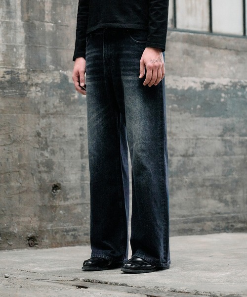 vintage wash straight denim pants / ヴィンテージウォッシュ