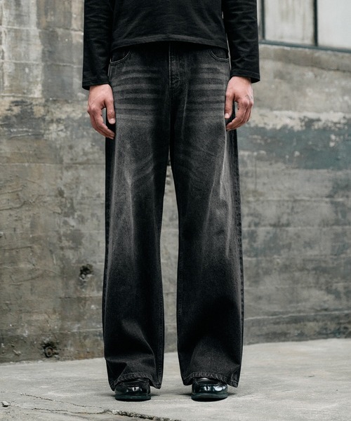 vintage wash straight denim pants / ヴィンテージウォッシュ
