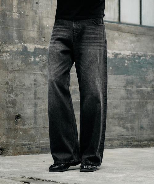 vintage wash straight denim pants / ヴィンテージウォッシュ