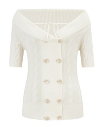 andwang（アンドワン）の「Contour Button Off-Shoulder Knit（ニット/セーター）」