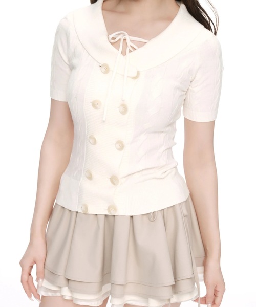 セール】Contour Button Off-Shoulder Knit（ニット/セーター