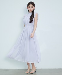 新色ブルー登場】花柄ドッキングロングワンピース（ワンピース