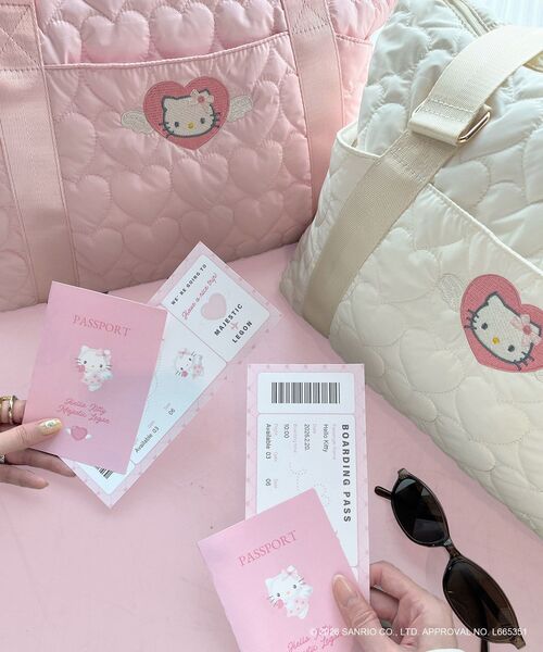 MAJESTIC LEGON（マジェスティックレゴン）の「ハローキティ トラベルボストン（ボストンバッグ・レディース・ピンク/アイボリー・FREE）」の11枚目の写真