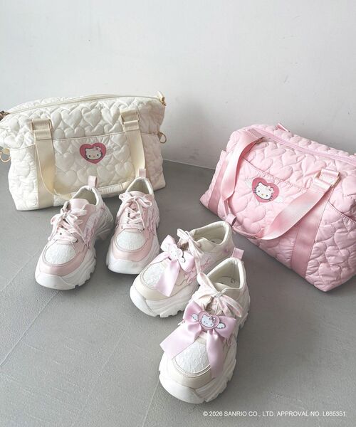 MAJESTIC LEGON（マジェスティックレゴン）の「ハローキティ トラベルボストン（ボストンバッグ・レディース・ピンク/アイボリー・FREE）」の12枚目の写真