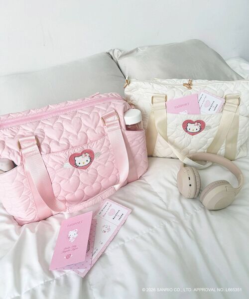 MAJESTIC LEGON（マジェスティックレゴン）の「ハローキティ トラベルボストン（ボストンバッグ・レディース・ピンク/アイボリー・FREE）」の13枚目の写真