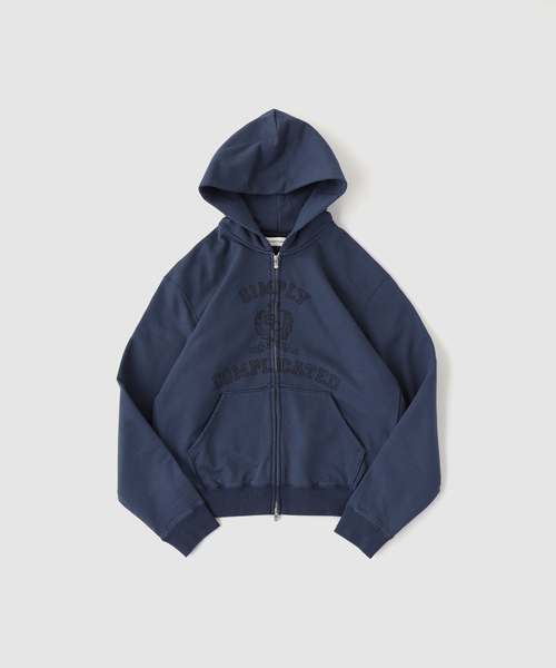p*o様 CONNECTICUT COLLEGE パーカー ネイビー SimplyComplicated/シンプリーコンプリケイテッド COLLEGE ZIP HOODIE