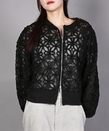 aimoha | 花柄チュールWZIPブルゾン(ブルゾン)