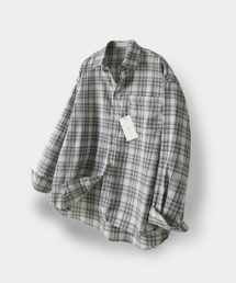 MOOD INSIDE（ムードインサイド）の「ラックスチェックシャツ_ライトグレー（シャツ/ブラウス）」