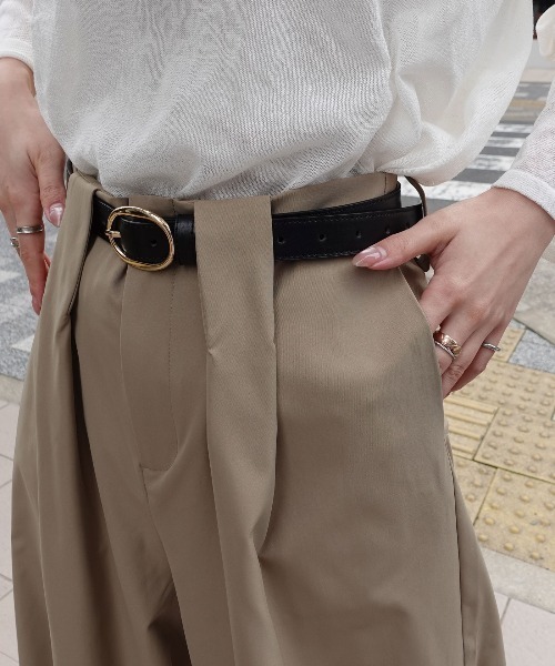 CORNERS(コーナーズ)の「マシュマロツイルハイウエストタックワイドパンツ(スラックス・レディース・ブラック/オフホワイト/ベージュ・M)」の17枚目の写真