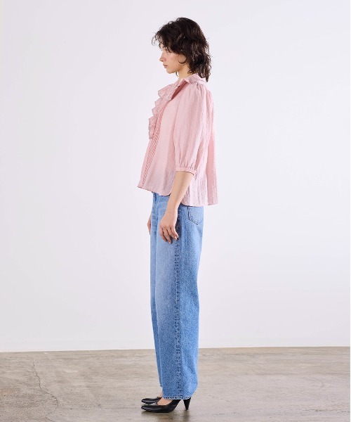 Marilyn Moon(マリリンムーン)の「picot raffle collar tuck blouse(シャツ/ブラウス・レディース・グレー/ブラック/ピンク/ホワイト・FREE)」の9枚目の写真