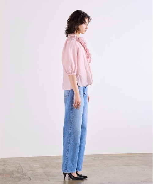Marilyn Moon(マリリンムーン)の「picot raffle collar tuck blouse(シャツ/ブラウス・レディース・グレー/ブラック/ピンク/ホワイト・FREE)」の10枚目の写真