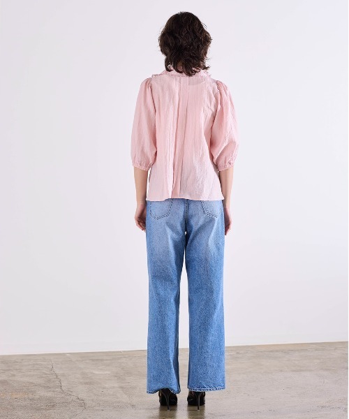 Marilyn Moon(マリリンムーン)の「picot raffle collar tuck blouse(シャツ/ブラウス・レディース・グレー/ブラック/ピンク/ホワイト・FREE)」の11枚目の写真