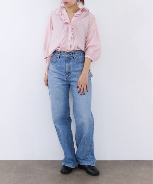 Marilyn Moon(マリリンムーン)の「picot raffle collar tuck blouse(シャツ/ブラウス・レディース・グレー/ブラック/ピンク/ホワイト・FREE)」の13枚目の写真