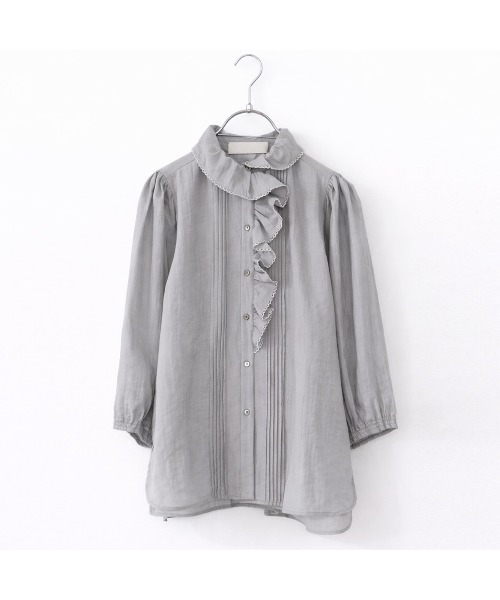 Marilyn Moon(マリリンムーン)の「picot raffle collar tuck blouse(シャツ/ブラウス・レディース・グレー/ブラック/ピンク/ホワイト・FREE)」の18枚目の写真