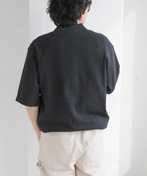 FORK&SPOON(フォークアンドスプーン)の「FORK&SPOON ボーダーショートスリーブニットポロ(ニット/セーター・メンズ・グレー系その他/ブルー系その他・5/4)」の7枚目の写真