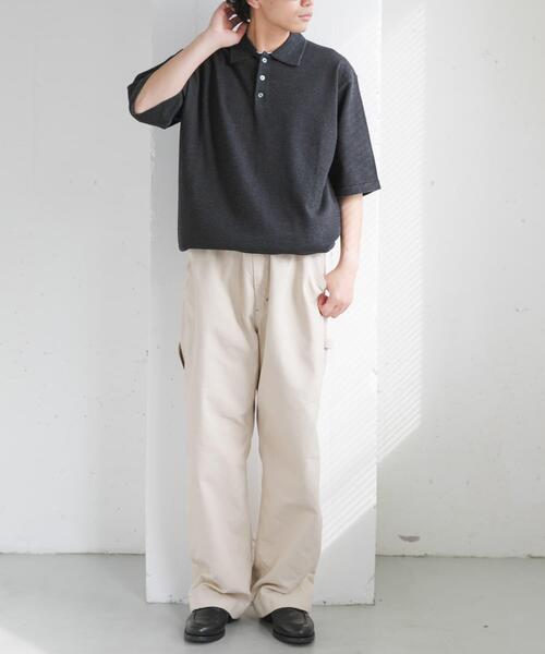 FORK&SPOON(フォークアンドスプーン)の「FORK&SPOON ボーダーショートスリーブニットポロ(ニット/セーター・メンズ・グレー系その他/ブルー系その他・5/4)」の8枚目の写真