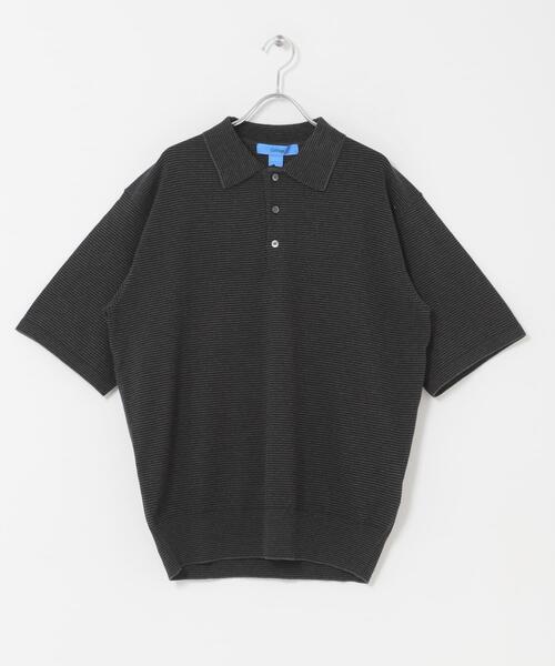 FORK&SPOON(フォークアンドスプーン)の「FORK&SPOON ボーダーショートスリーブニットポロ(ニット/セーター・メンズ・グレー系その他/ブルー系その他・5/4)」の9枚目の写真