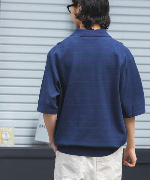 FORK&SPOON(フォークアンドスプーン)の「FORK&SPOON ボーダーショートスリーブニットポロ(ニット/セーター・メンズ・グレー系その他/ブルー系その他・5/4)」の15枚目の写真